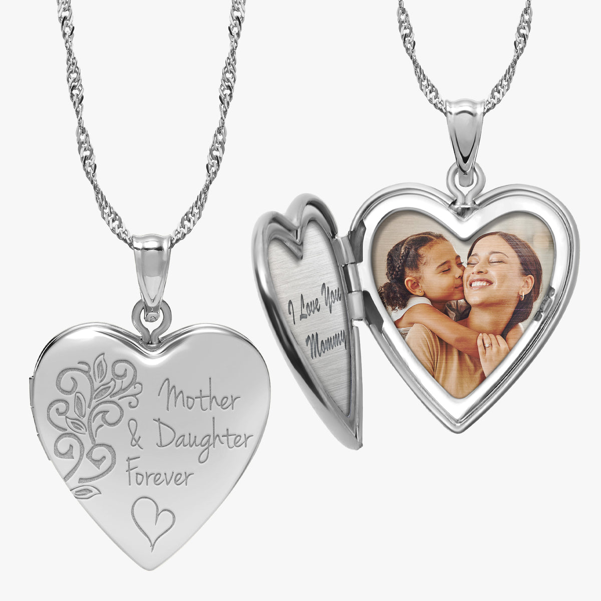 Mother & Daughter /Or Son Forever Heart Photo Locket