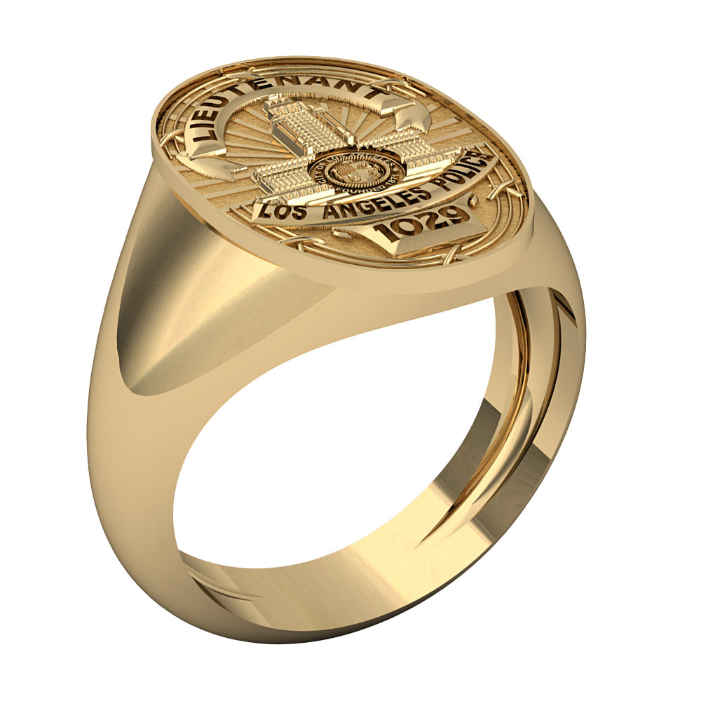 Los Angeles police badge ring in a side view (PG86078, secondary photo 2)