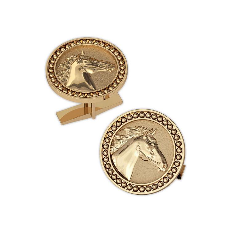Round Horse Cuff Links