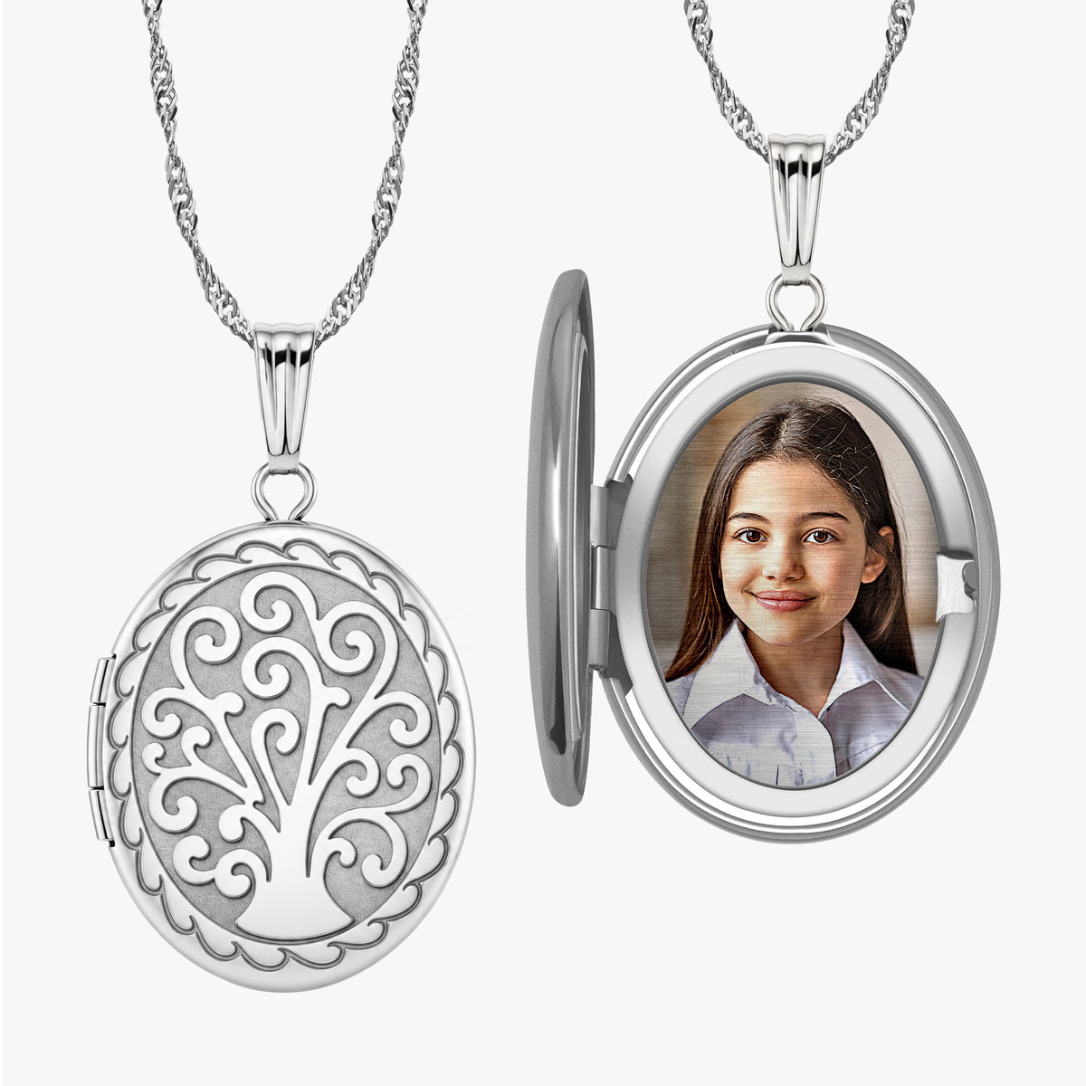 Tree Of Life Oval Photo Locket