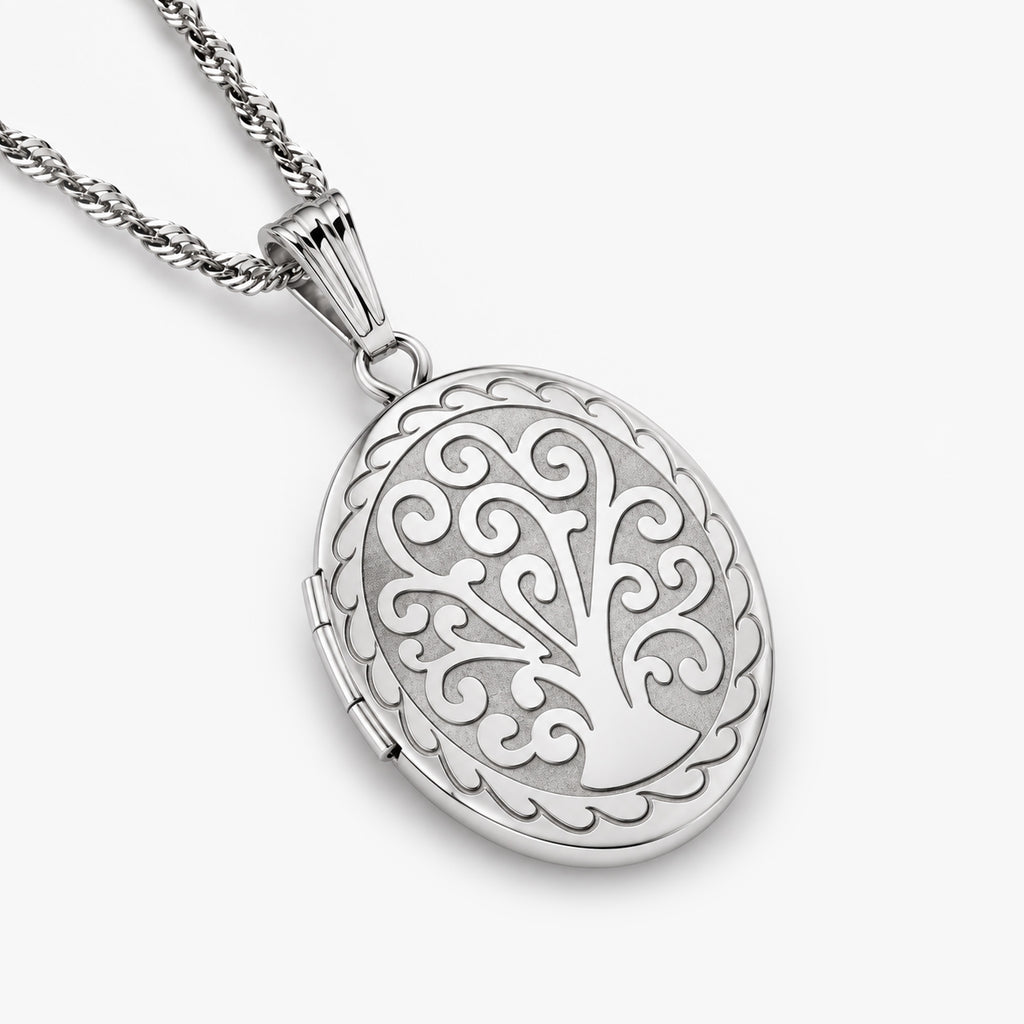 Tree of Life Oval Photo Locket