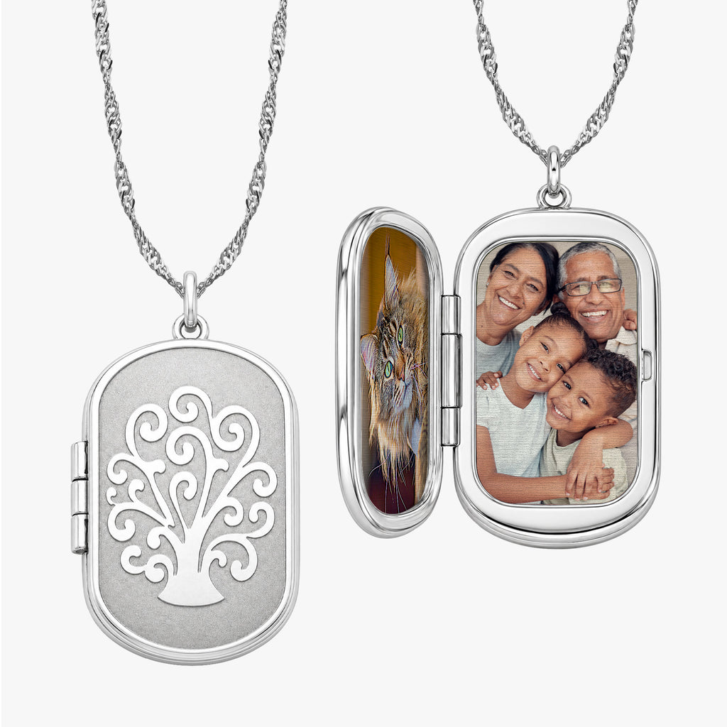 Tree of Life Dog Tag Photo Locket