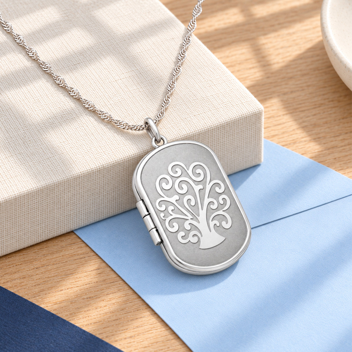 Tree of Life Dog Tag Photo Locket - lifestyle