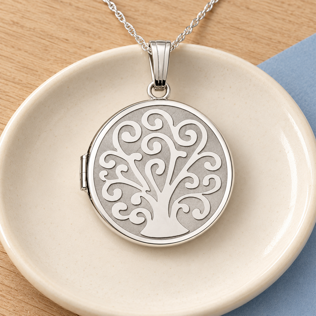 Tree of Life Round Photo Locket - lifestyle