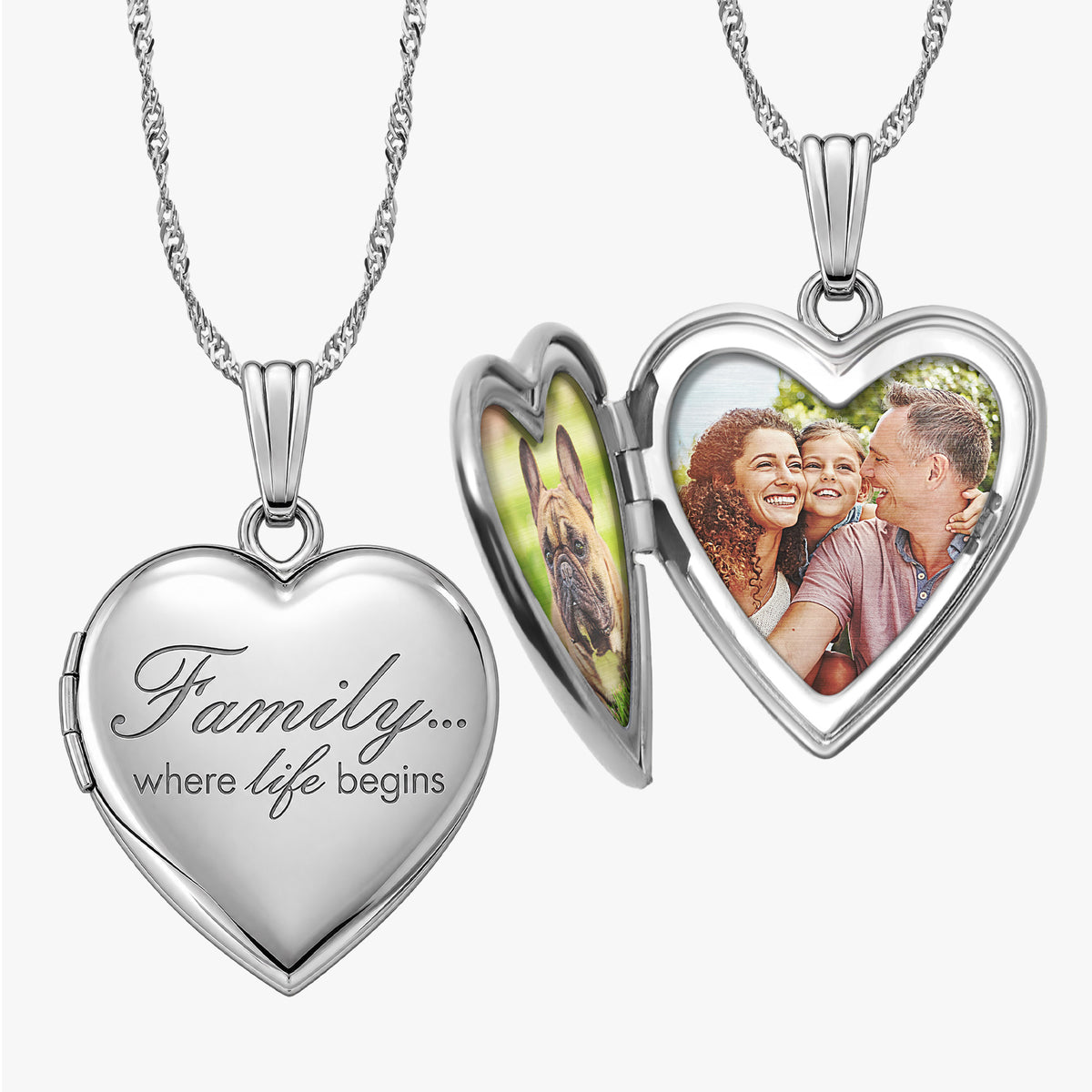 Family Love Heart Photo Locket