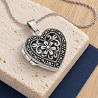 Marcasite Heart Photo Locket w/ 18 Chain Necklace - lifestyle