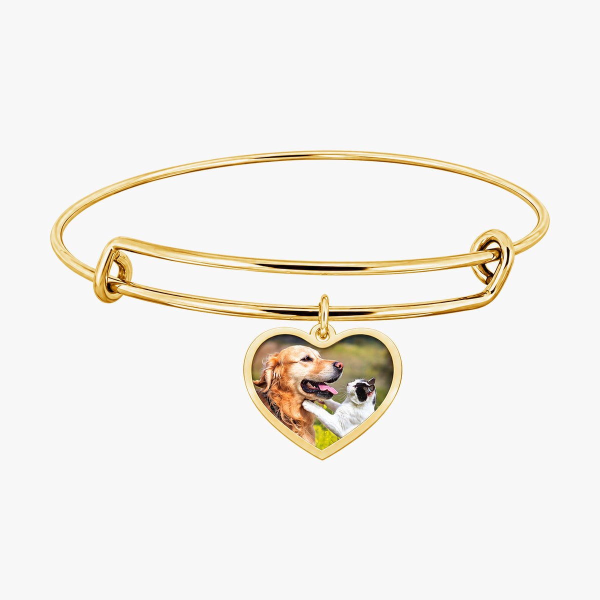 Expandable Photo Charm Heart Bracelet