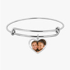 Expandable Photo Charm Heart Bracelet