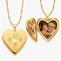 14K Gold Filled Dove & Cross Heart Photo Locket