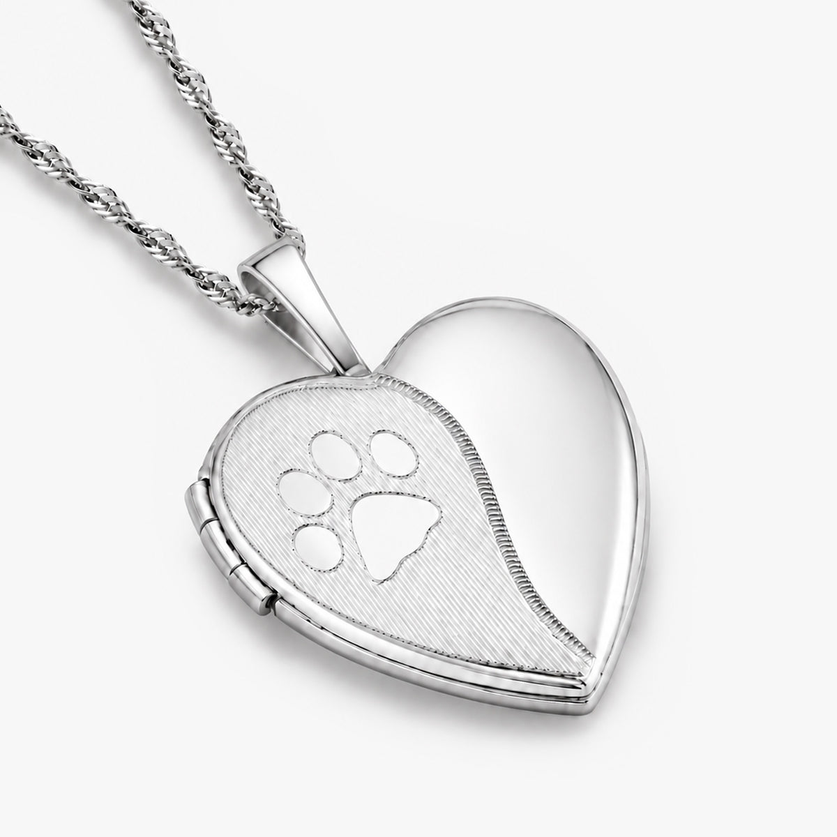 Paw Print Heart Photo Locket