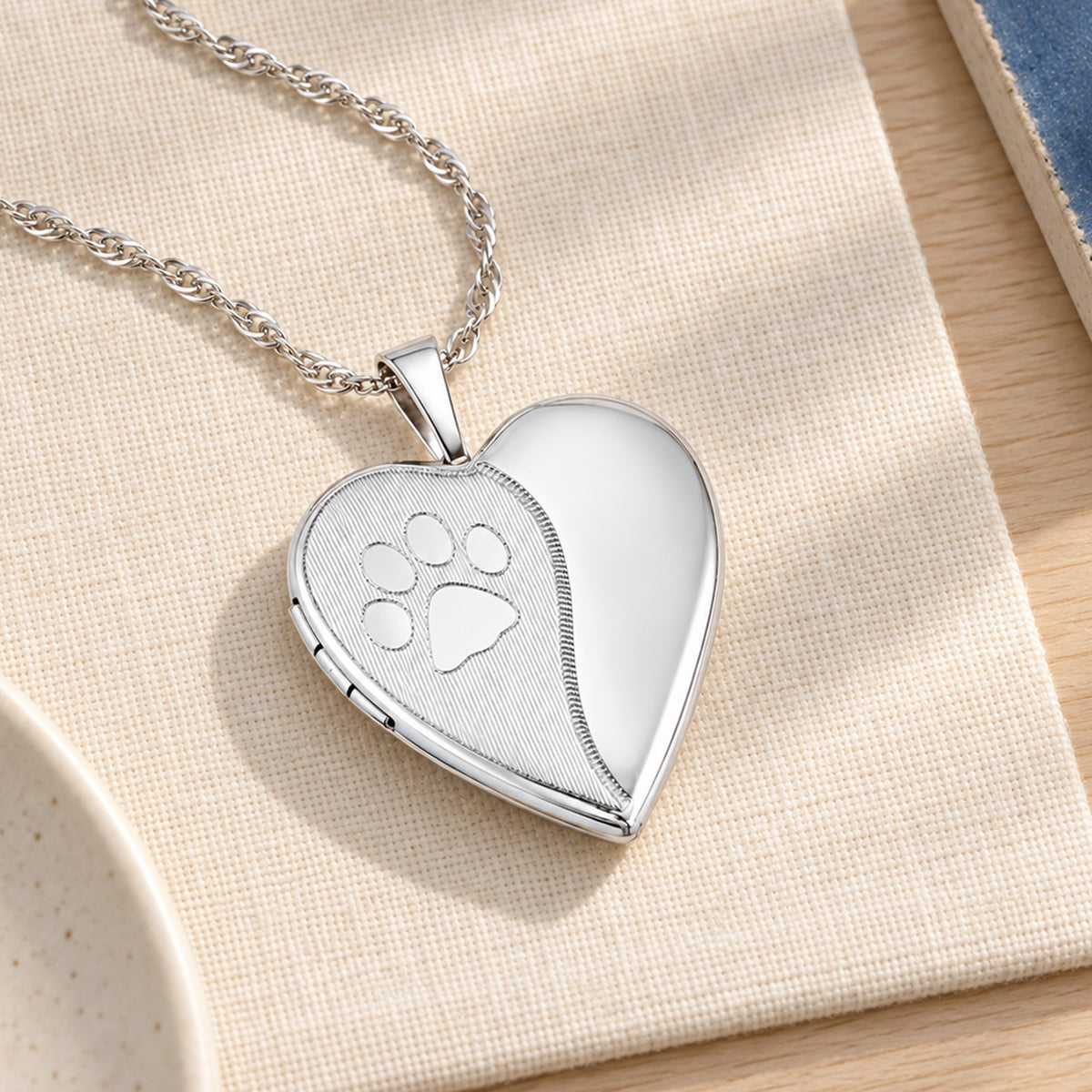 Paw Print Heart Photo Locket - lifestyle