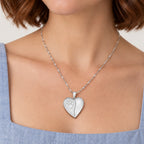Paw Print Heart Photo Locket - on model