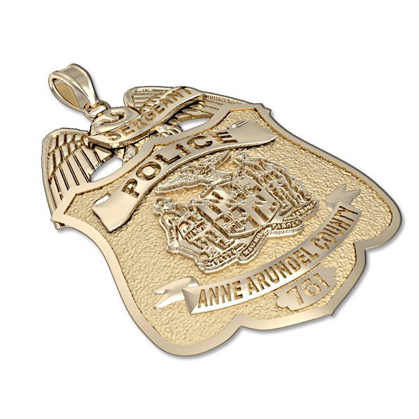 Angled view of the Connecticut corrections badge pendant (PG87314, secondary photo 2)