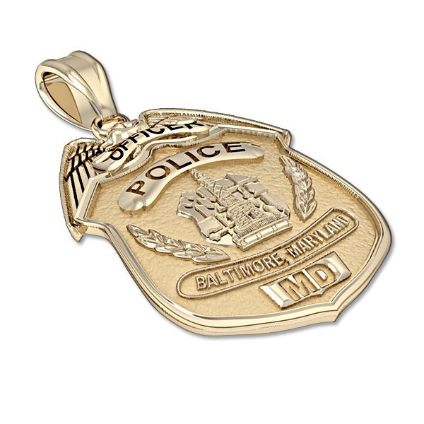 Angled view of the Connecticut police badge pendant (PG87315, secondary photo 2)