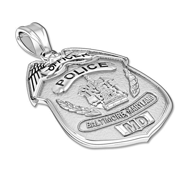 Alternate angled view of the Connecticut police badge pendant (PG87315, secondary photo 3)