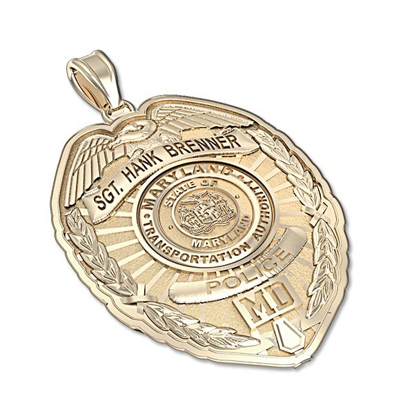 Maryland Transportation Authority badge shown at an angle in gold tone (PG87317, secondary photo 2)