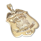 Original catalog photo of Personalized Montgomery County, Maryland Police Badge with Your Rank, Name and Badge Number, alternate product view. (PG87319, secondary photo 2)