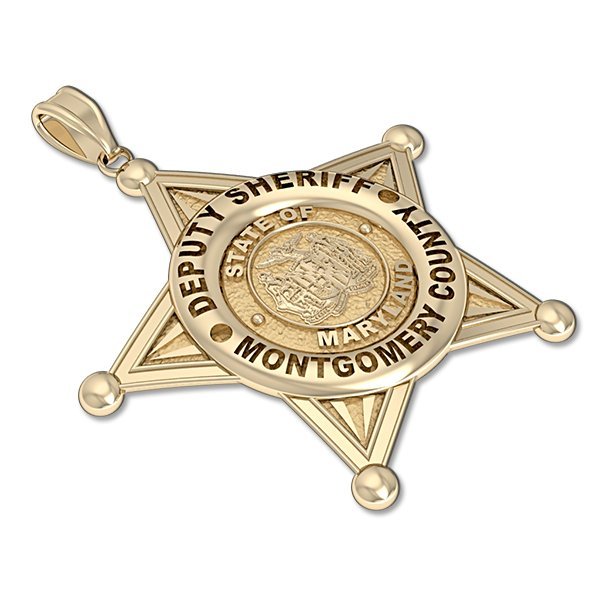 Deputy sheriff star badge pendant angled view (PG87337, secondary photo 2)