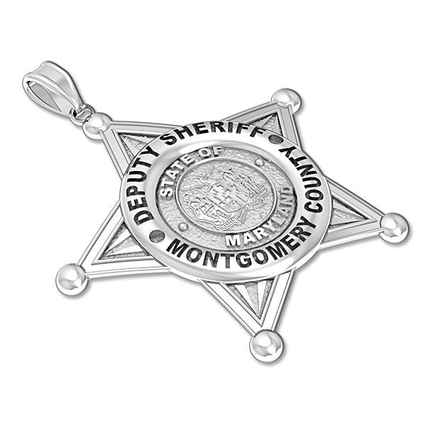 Deputy sheriff star badge pendant side angle (PG87337, secondary photo 3)