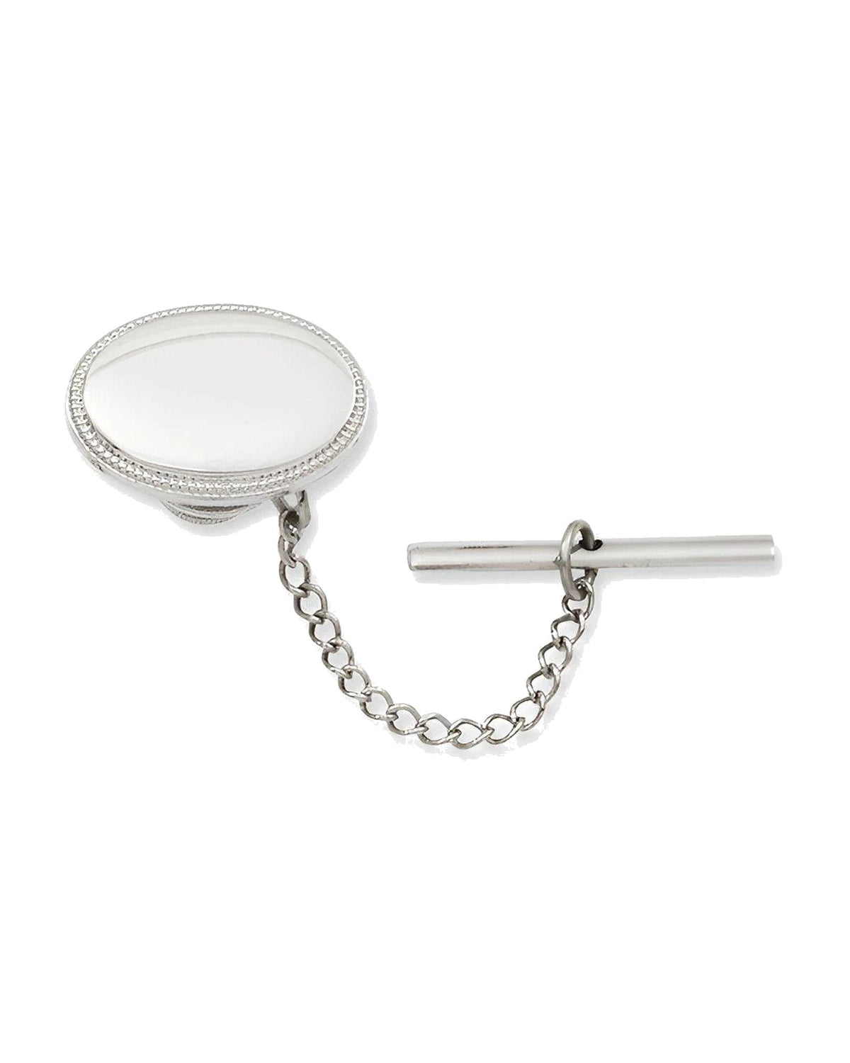 Engravable Oval Bezel Tie Tack