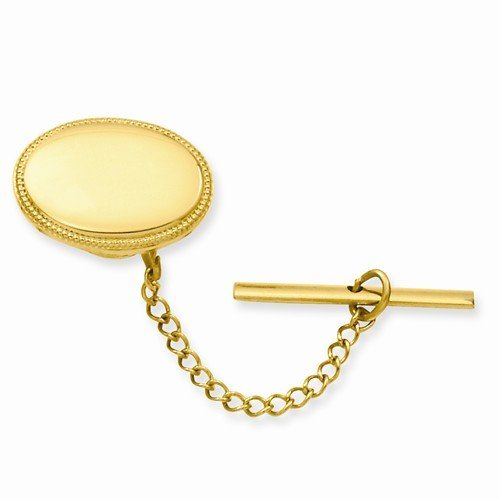 Engravable Oval Bezel Tie Tack