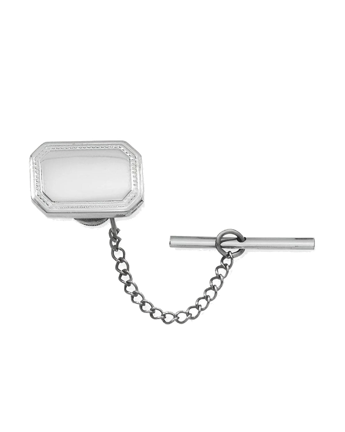 Engravable Rectangle Bezel Tie Tack