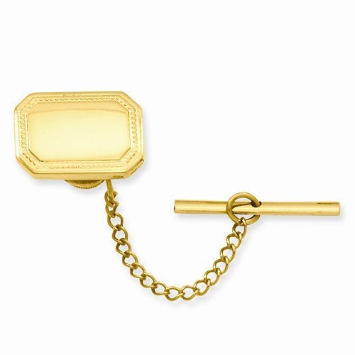 Engravable Rectangle Bezel Tie Tack
