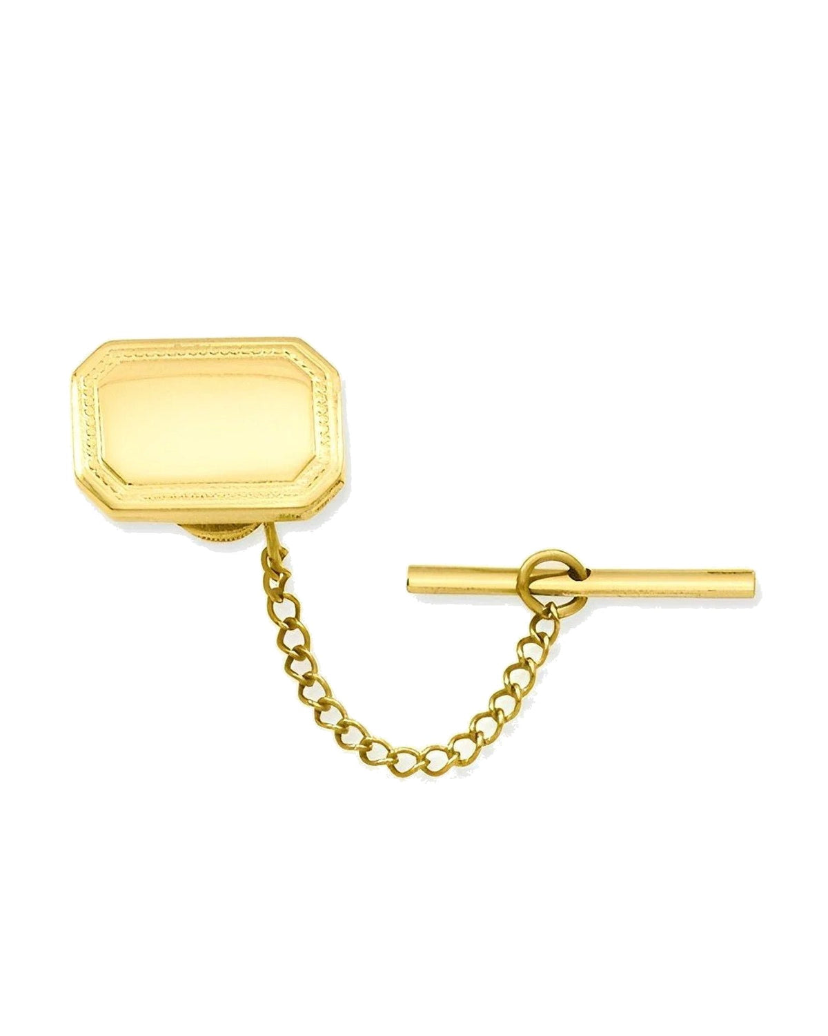 Engravable Rectangle Bezel Tie Tack
