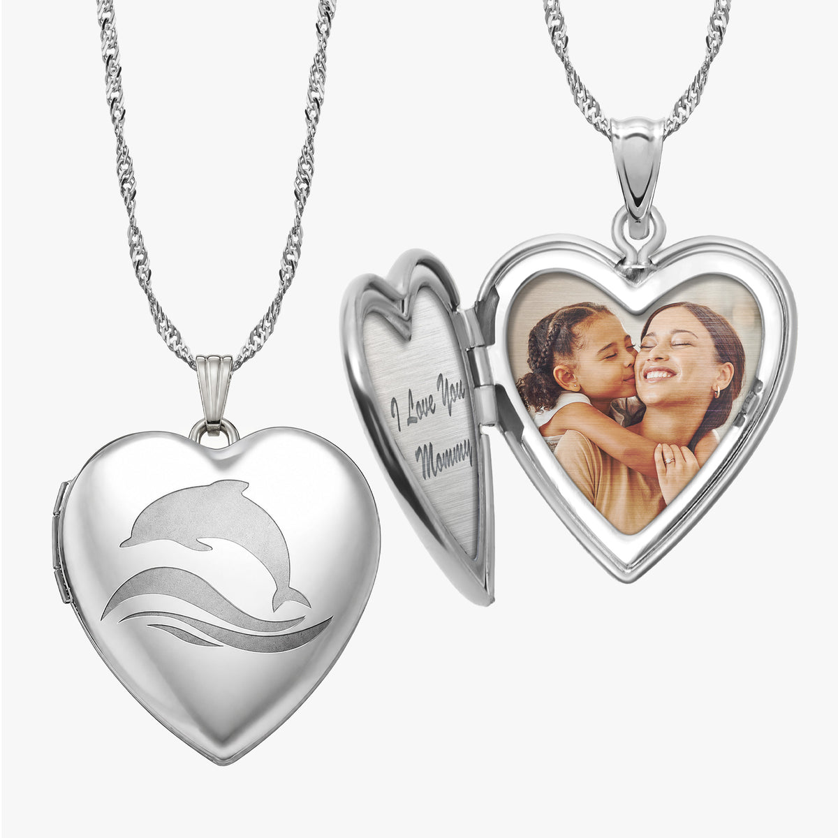 Dolphin Heart Photo Locket