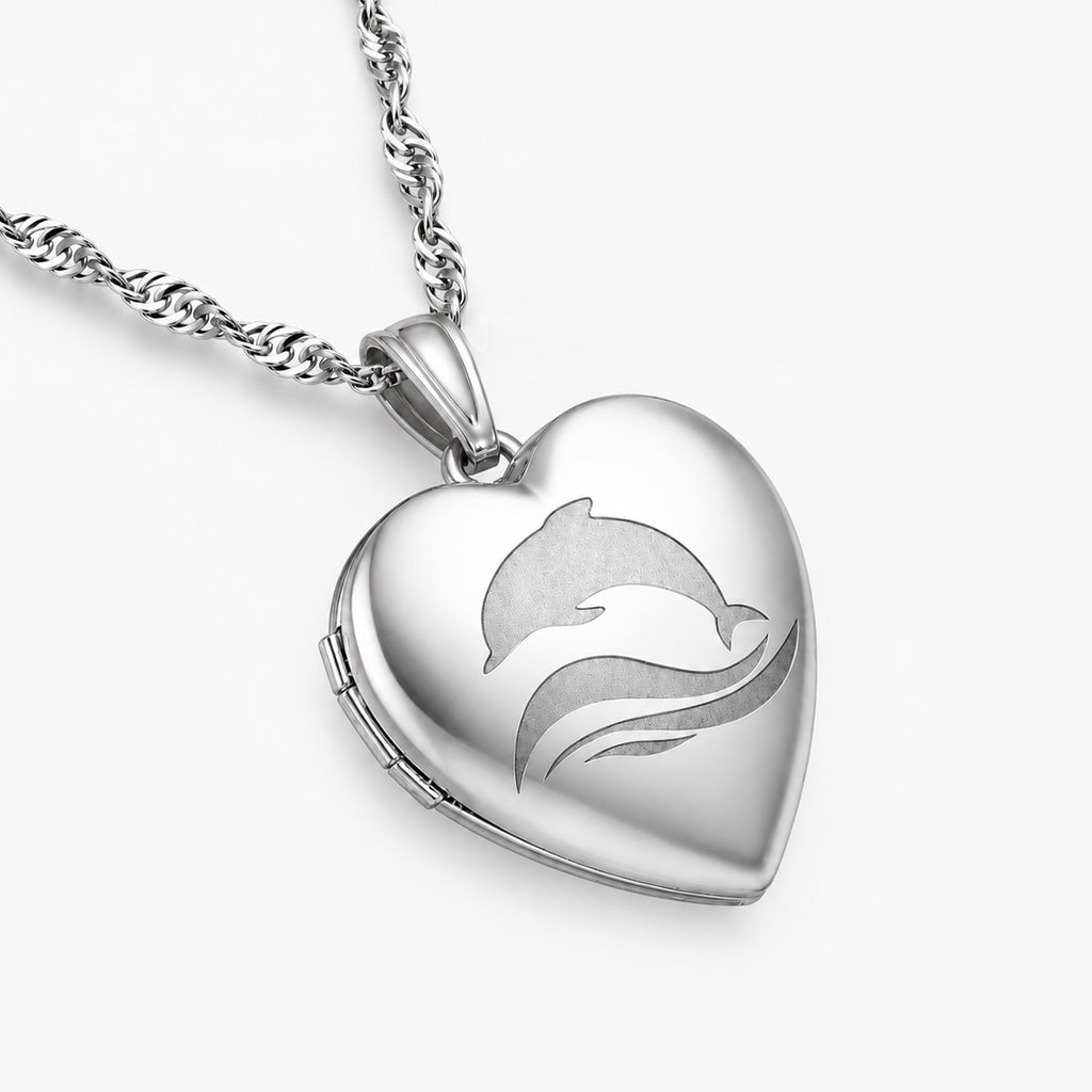 Dolphin Heart Photo Locket
