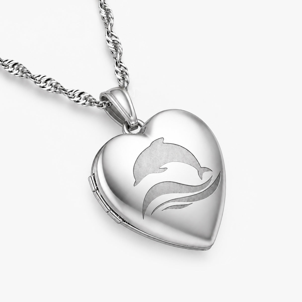 Dolphin Heart Photo Locket