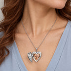 Dolphin Heart Photo Locket - on model