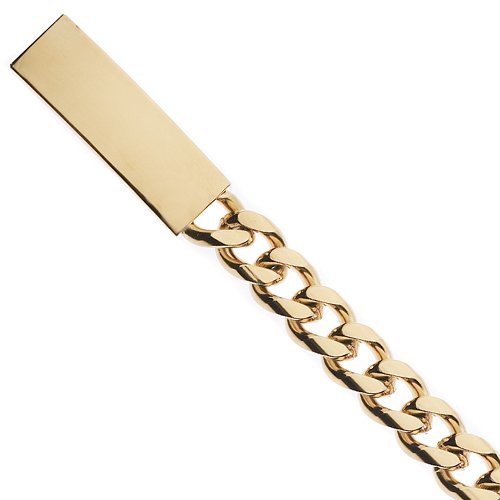 Custom Engraved Gold Plated Men's Curb Link ID Bracelet