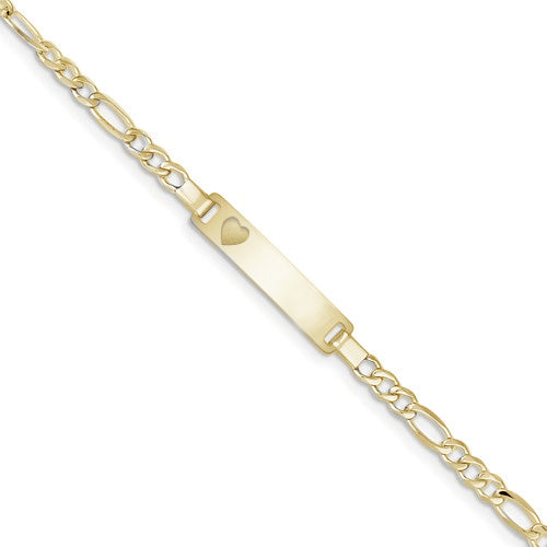 Custom Engraved Gold Plated Women's Heart Cutout ID Bracelet