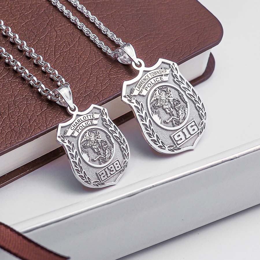 Two Saint Michael medal necklaces displayed together (PG88675, secondary photo 6)