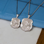 The Saint Michael police badge pendant displayed with a blue presentation box (PG88679, secondary photo 6)