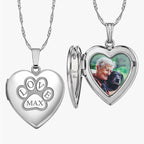Personalized Paw Print Heart Photo Locket