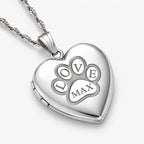 Personalized Paw Print Heart Photo Locket