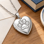 Personalized Paw Print Heart Photo Locket - lifestyle