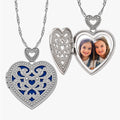 Vintage Diamond Heart Photo Locket