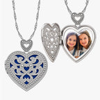 Vintage Diamond Heart Photo Locket
