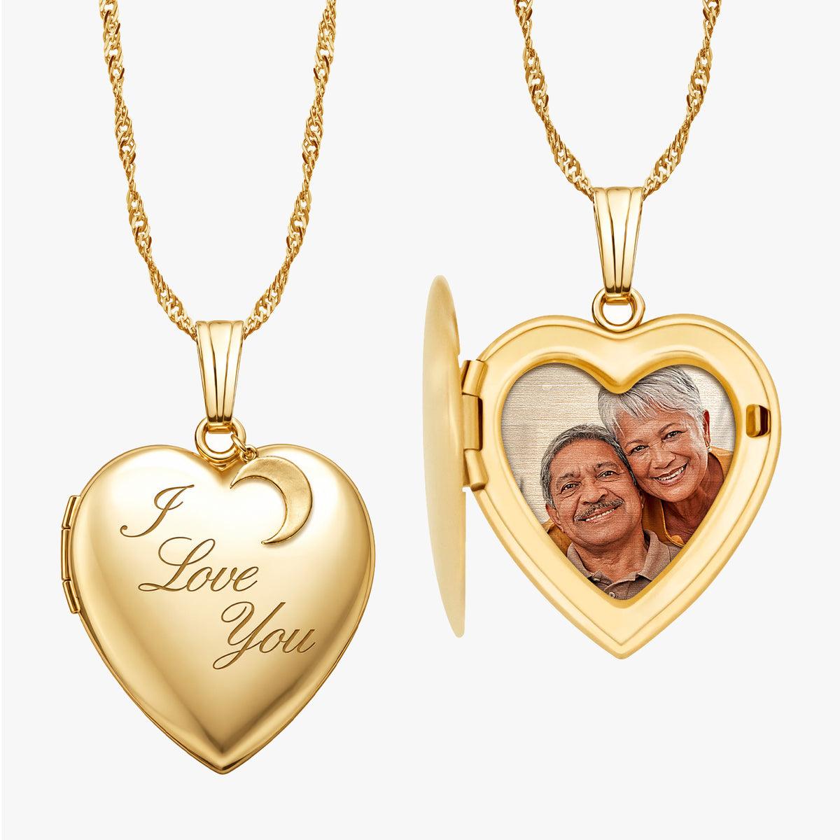 ' I Love You To The Moon And Back ' Heart Photo Locket