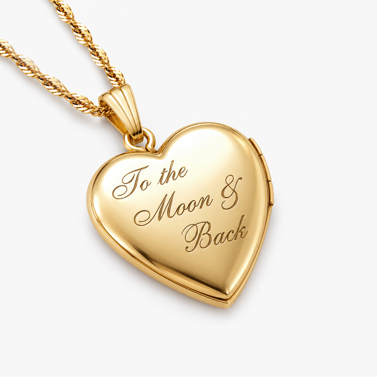 ' I Love You To The Moon And Back ' Heart Photo Locket
