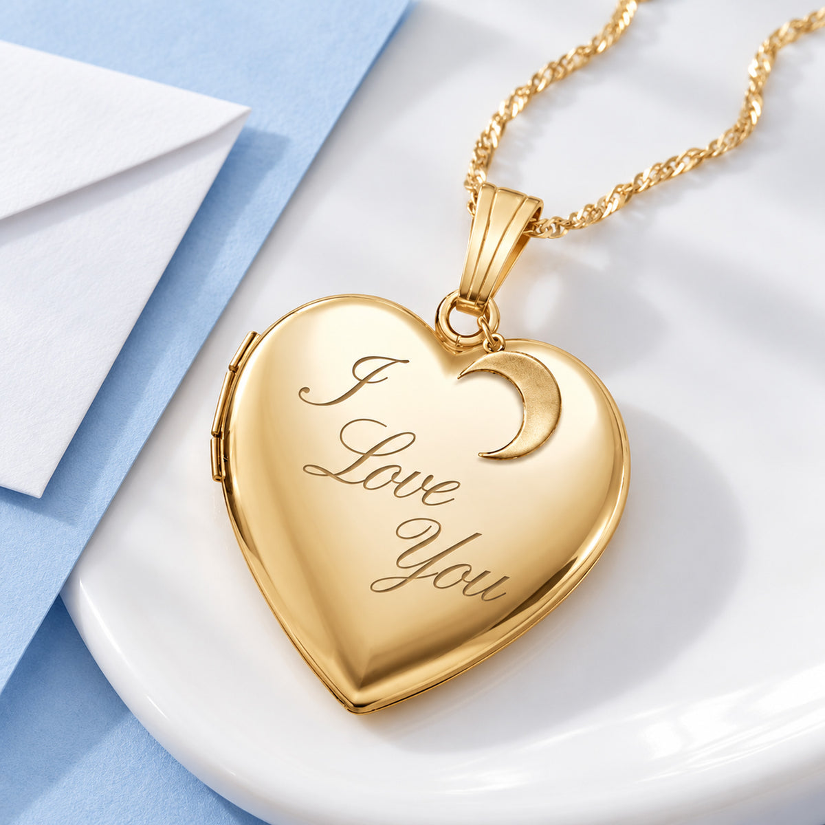 ' I Love You To The Moon And Back ' Heart Photo Locket - lifestyle