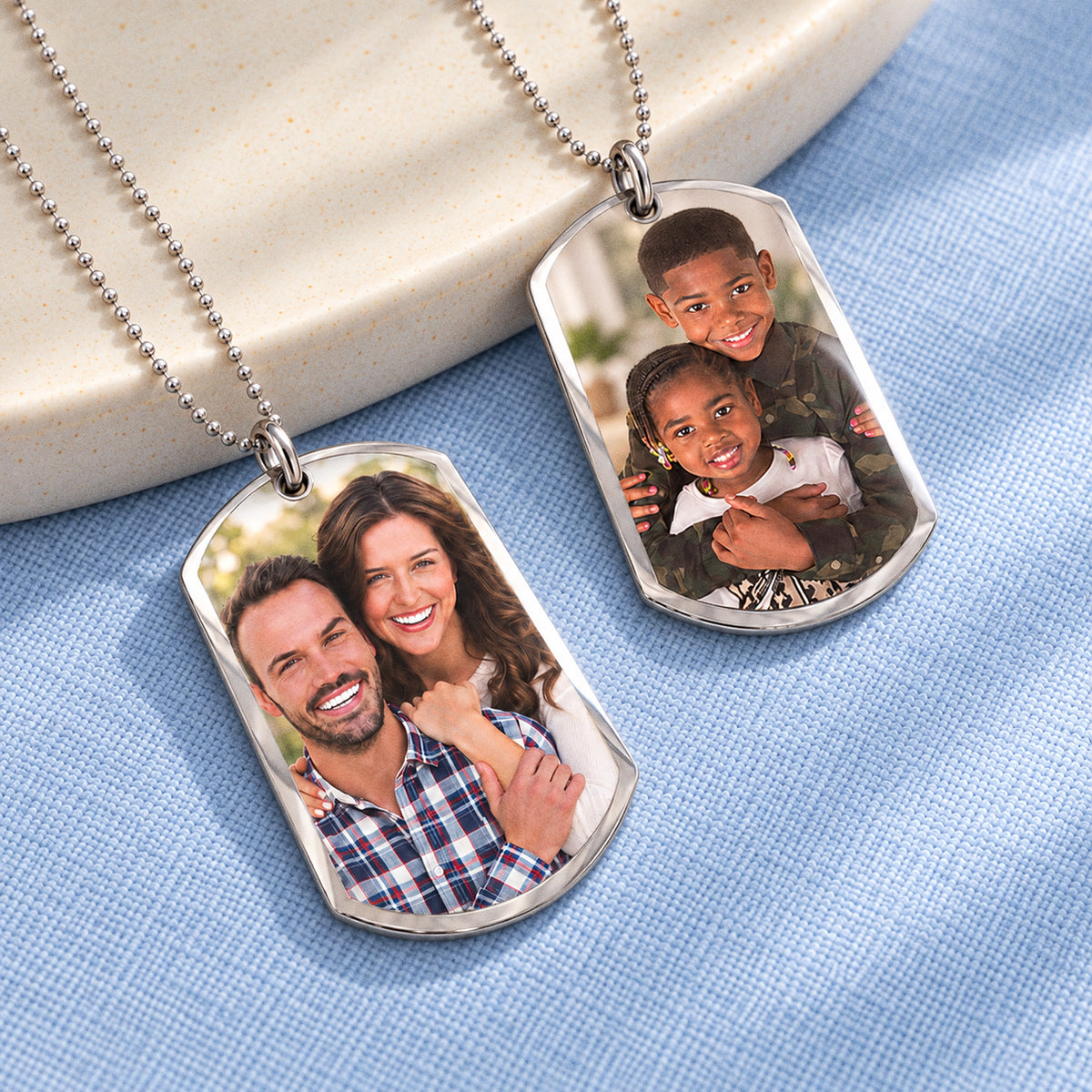 Stainless Steel Photo Dog Tag Pendant - lifestyle