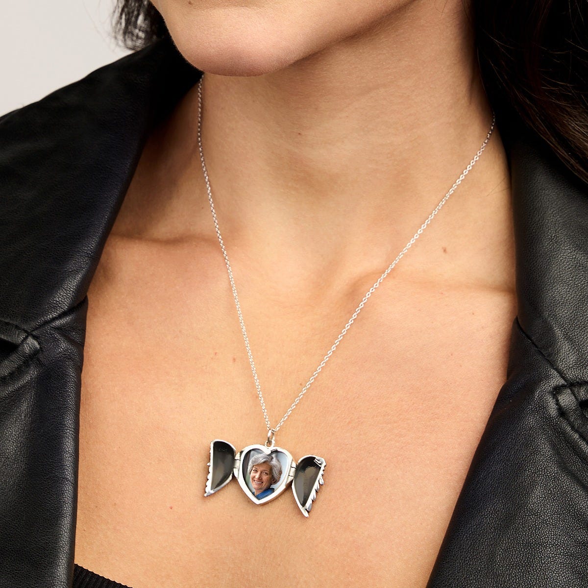 Angel Wing Heart Photo Locket
