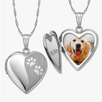 Paw Prints Heart Photo Locket