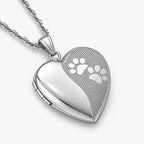 Paw Prints Heart Photo Locket