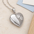 Paw Prints Heart Photo Locket - lifestyle