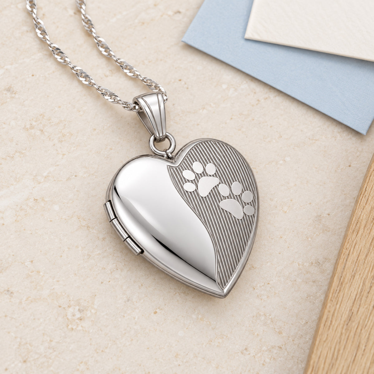 Paw Prints Heart Photo Locket - lifestyle